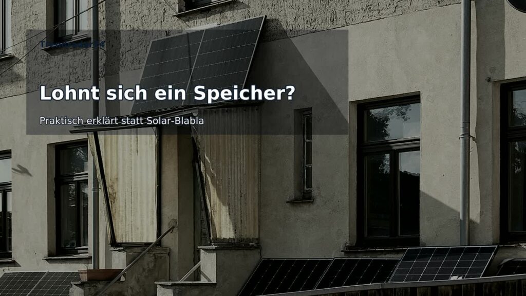 Balkonkraftwerk an Wohnhausfassade als Headerbild für Artikel zur Speicher-Nachrüstung